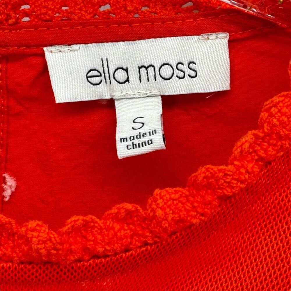 Ella Moss Balloon Sleeve Top Women's S Lyra Boho Crochet Prairie Peasant Blouse - Picture 2 of 11